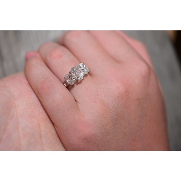 Alternative Engagement Ring Raw rustic Boho Promise Ring dainty unique s… - Picture 4 of 5